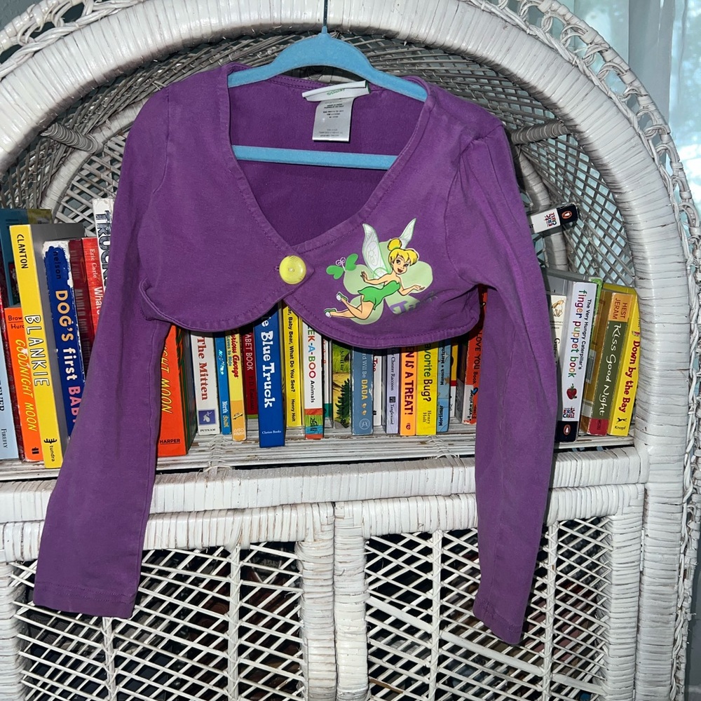 Purple Cropped Tinkerbell Cardigan